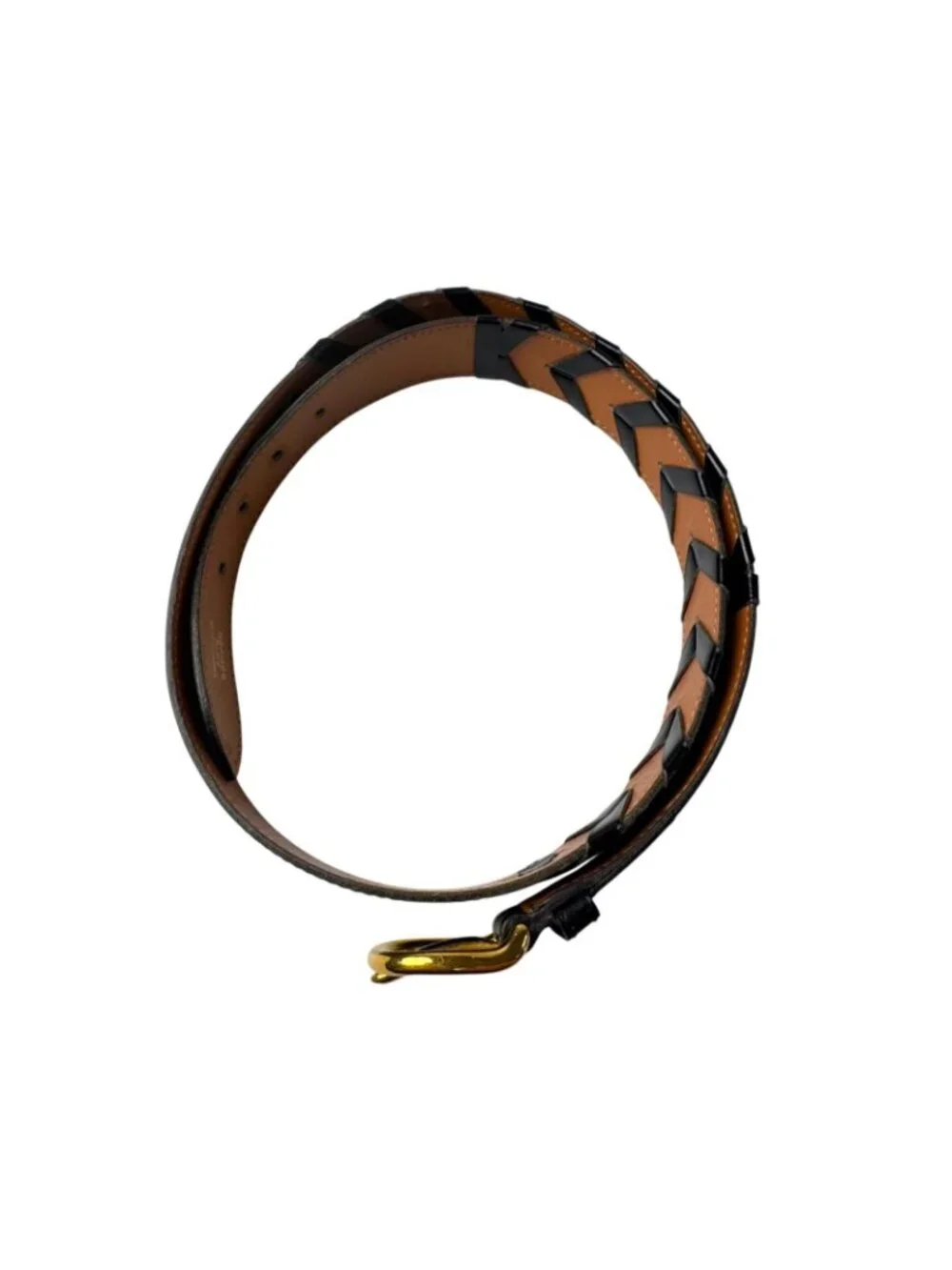 Hermes V-stitch Leather Belt 85